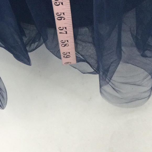 LULU'S XS Unforgettable Poise Navy Blue Tulle Bustier Tiered Maxi Dress NEW B68 - Picture 5 of 9